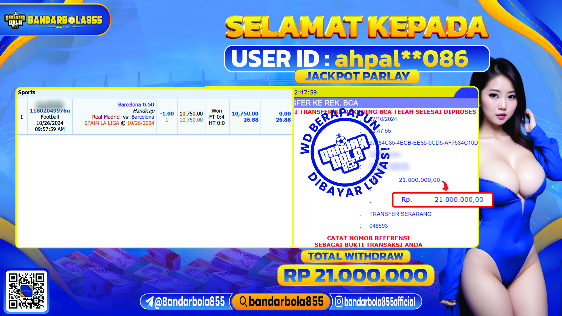 🎖 JACKPOT DI BANDARBOLA855 🎖