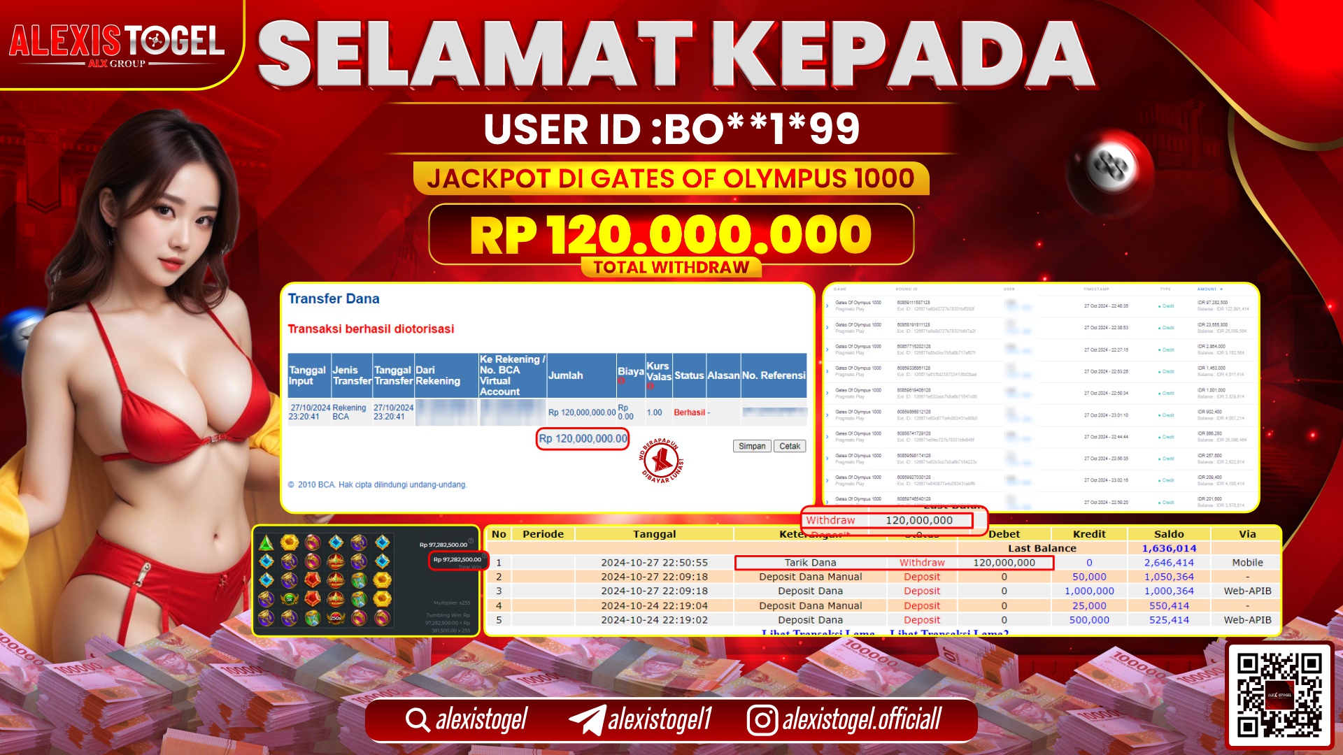 ALEXISTOGEL SLOT GATES OF OLYMPUS RP.120.000.000 LUNAS