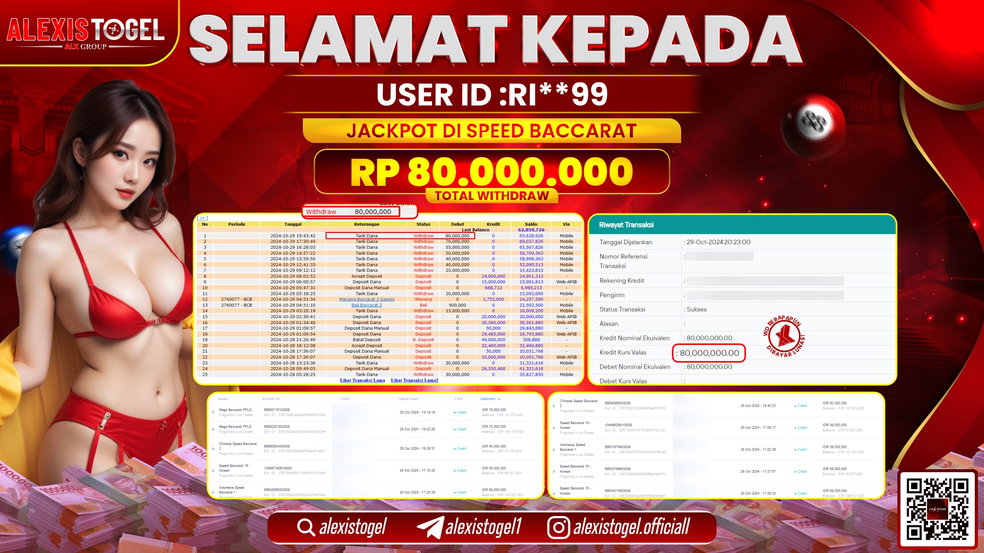 ALEXISTOGEL SPEED BACCARAT RP.80.000.000 LUNAS