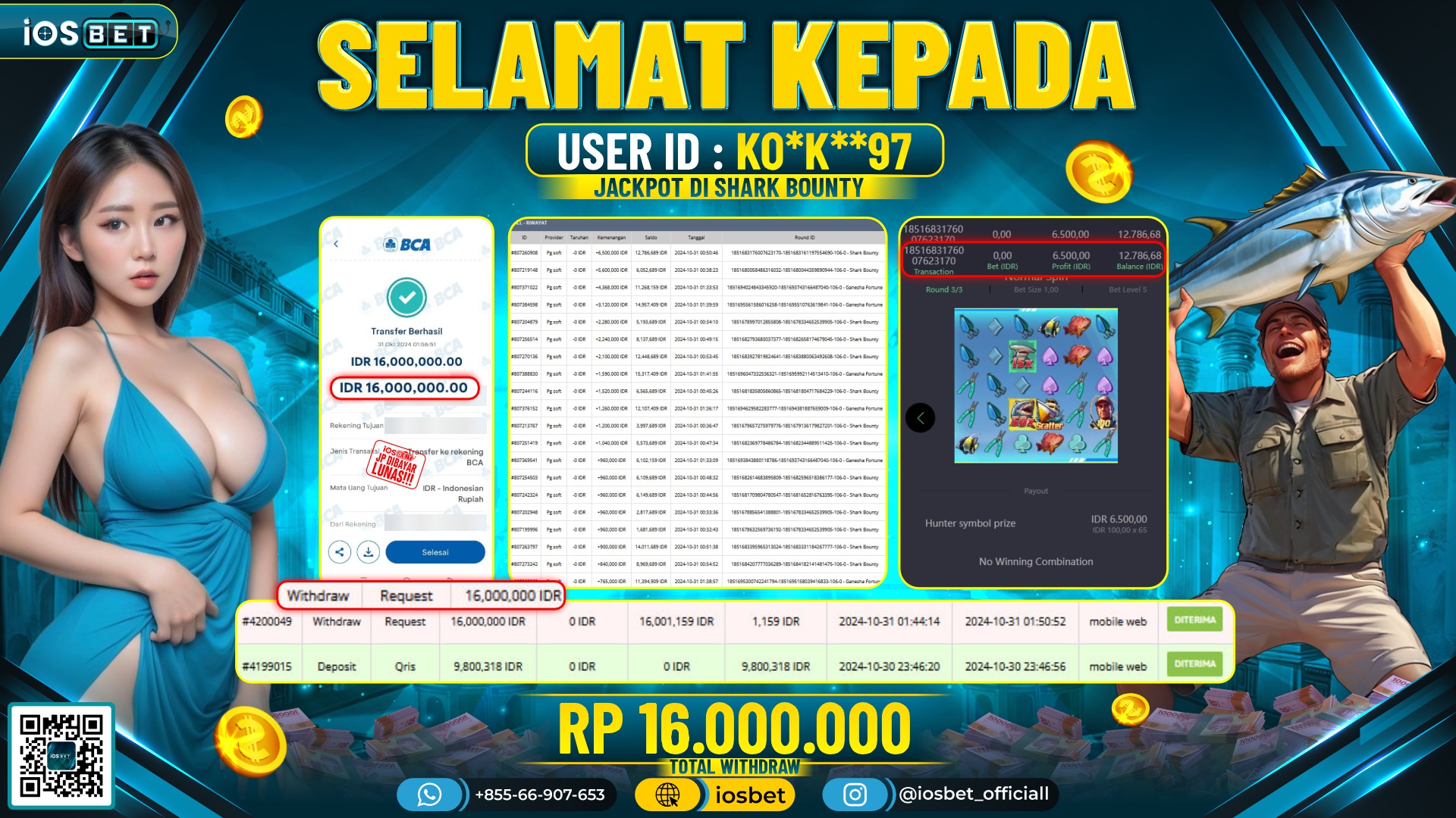 Bukti Pembayaran LUNAS SLOT GAME GACOR Rp.16.000.000,-
