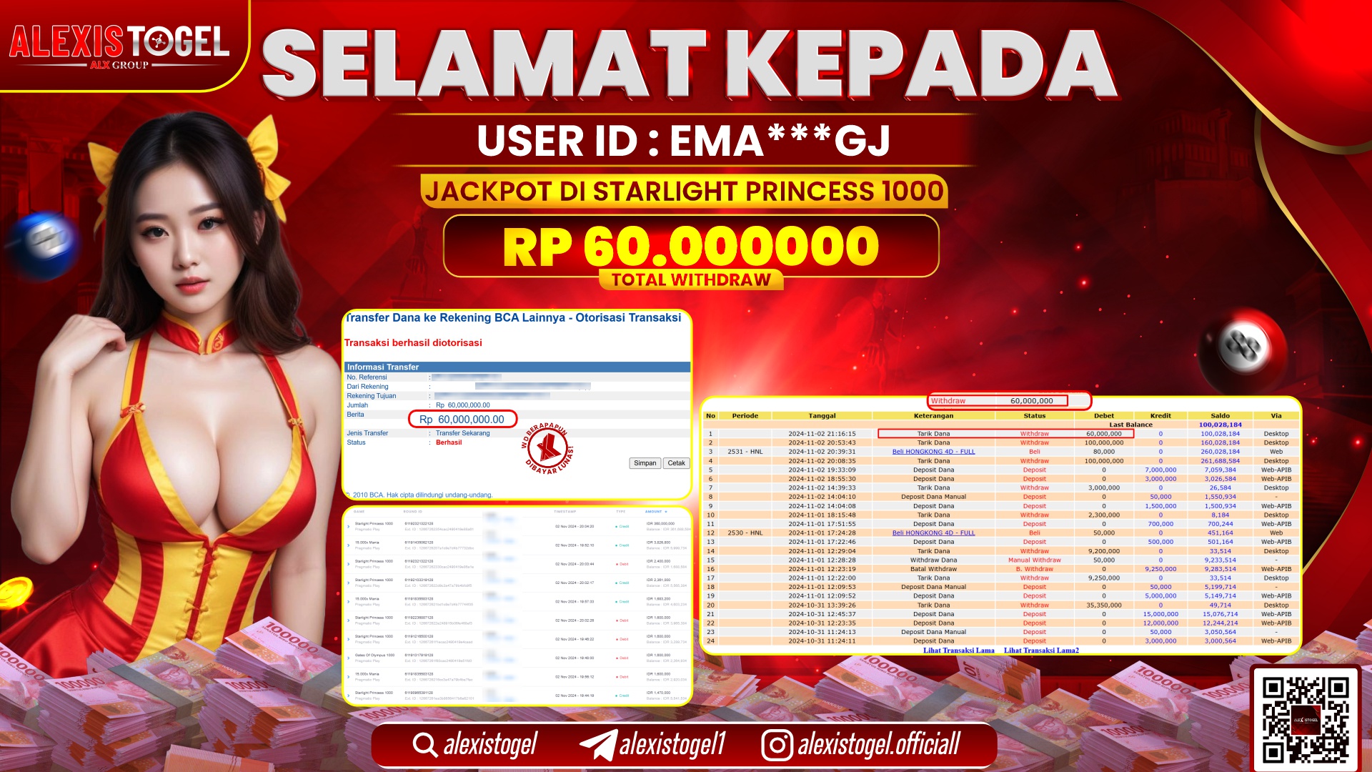 ALEXISTOGEL di SLOT STARLIGHT PRINCESS RP.60.000.000 LUNAS