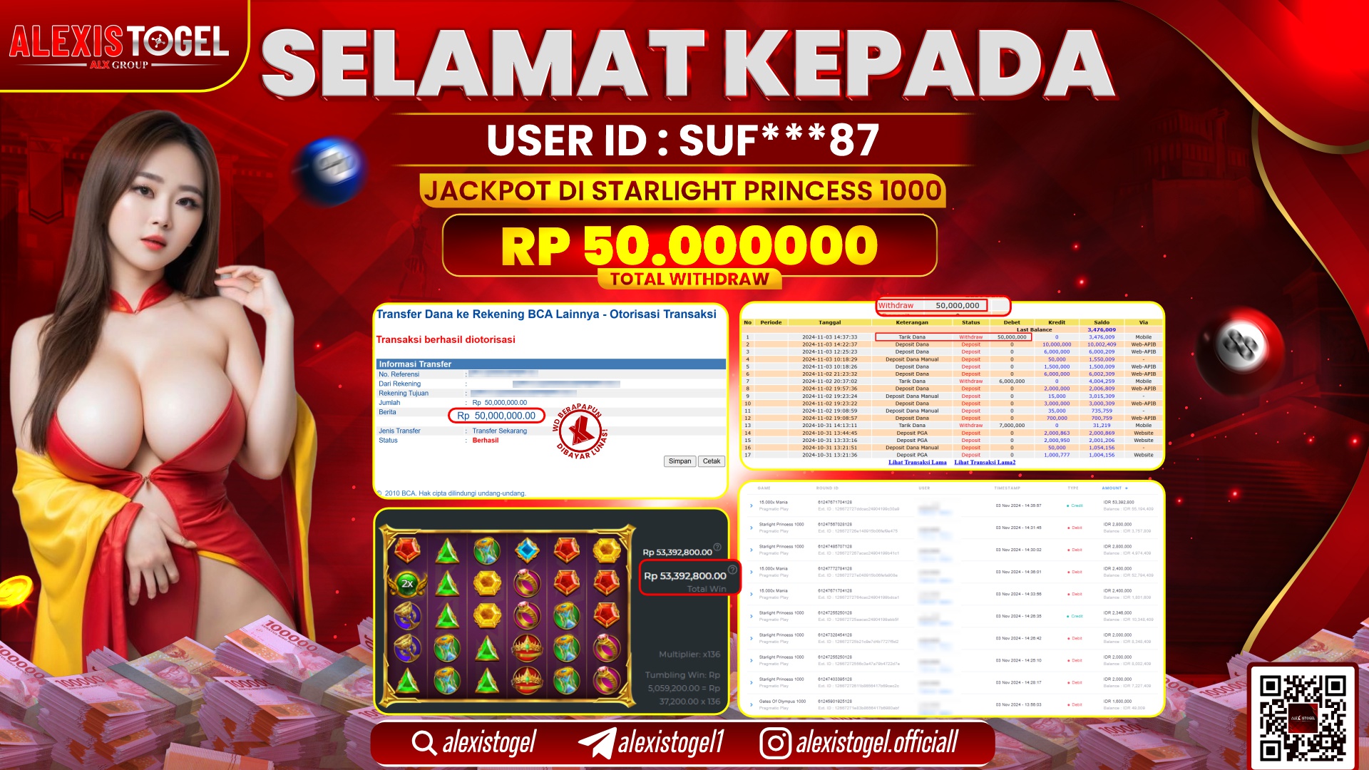 ALEXISTOGEL di SLOT STARLIGHT PRINCESS RP.50.000.000 LUNAS