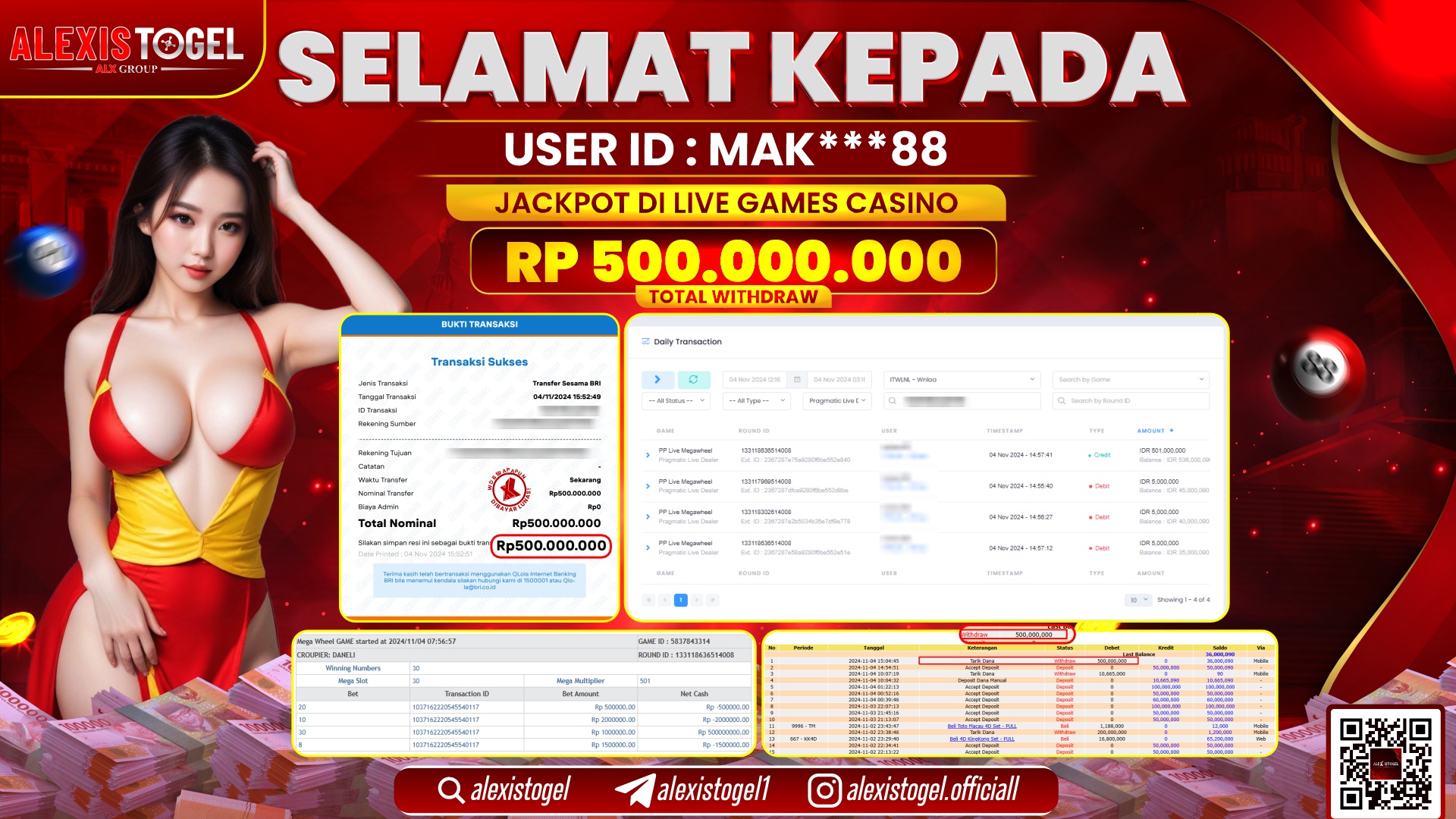 ALEXISTOGEL di LIVE GAME CASINO RP.500.000.000 LUNAS