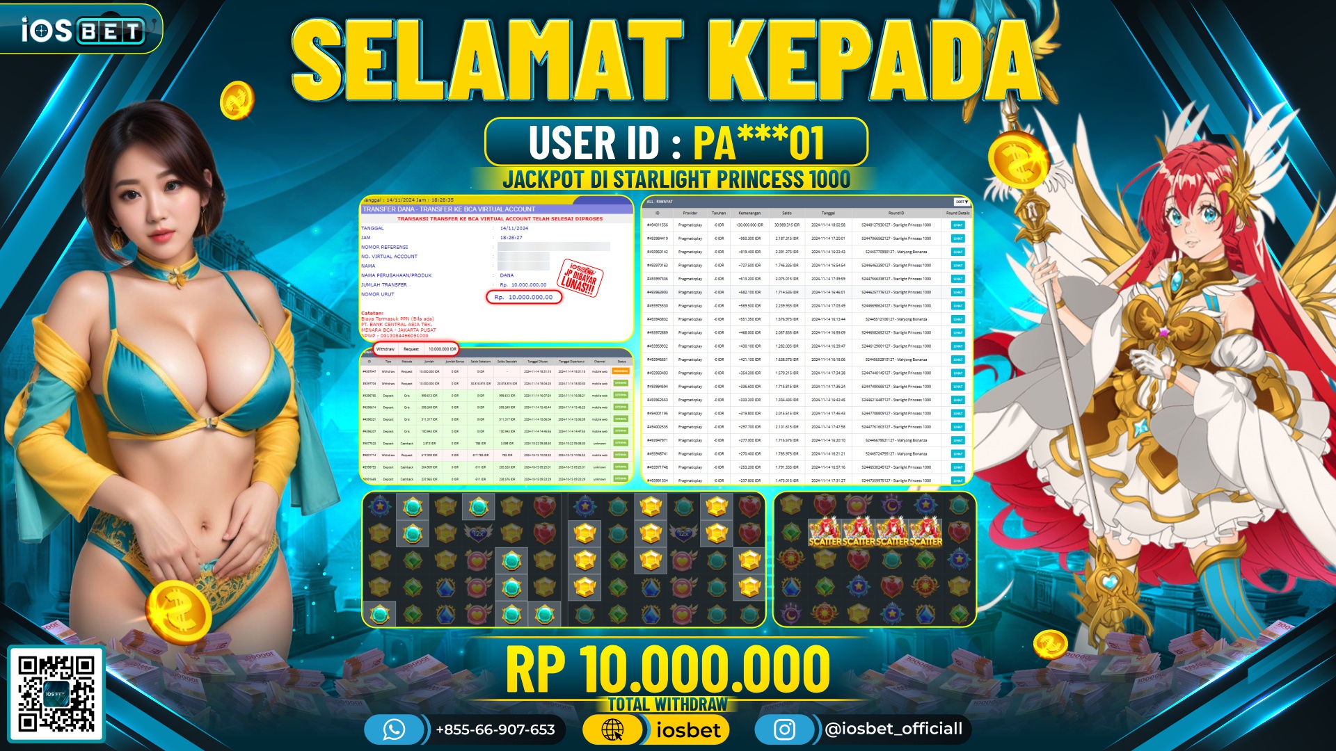 Bukti Pembayaran LUNAS SLOT GAME GACOR Rp.10.000.000,-