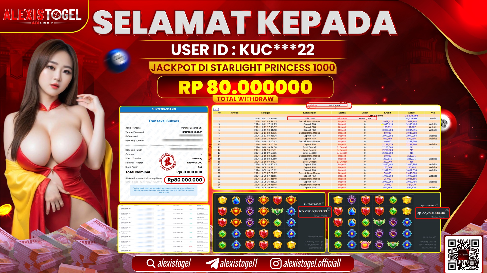 ALEXISTOGEL di SLOT STARLIGHT PRINCESS RP.80.000.000 LUNAS