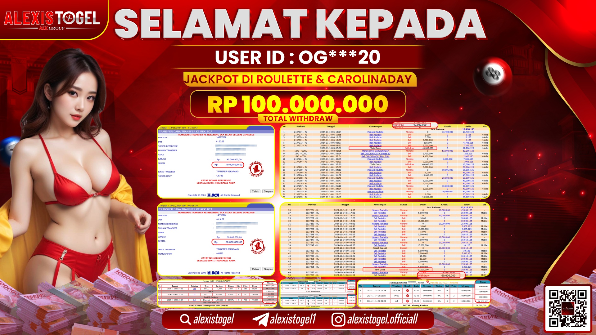 ALEXISTOGEL di CASINO ROULETTE RP.100.000.000 LUNAS