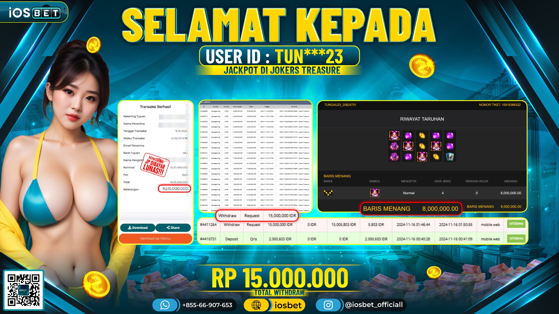 Bukti Pembayaran LUNAS SLOT GAMES GACOR  Rp.15.000.000