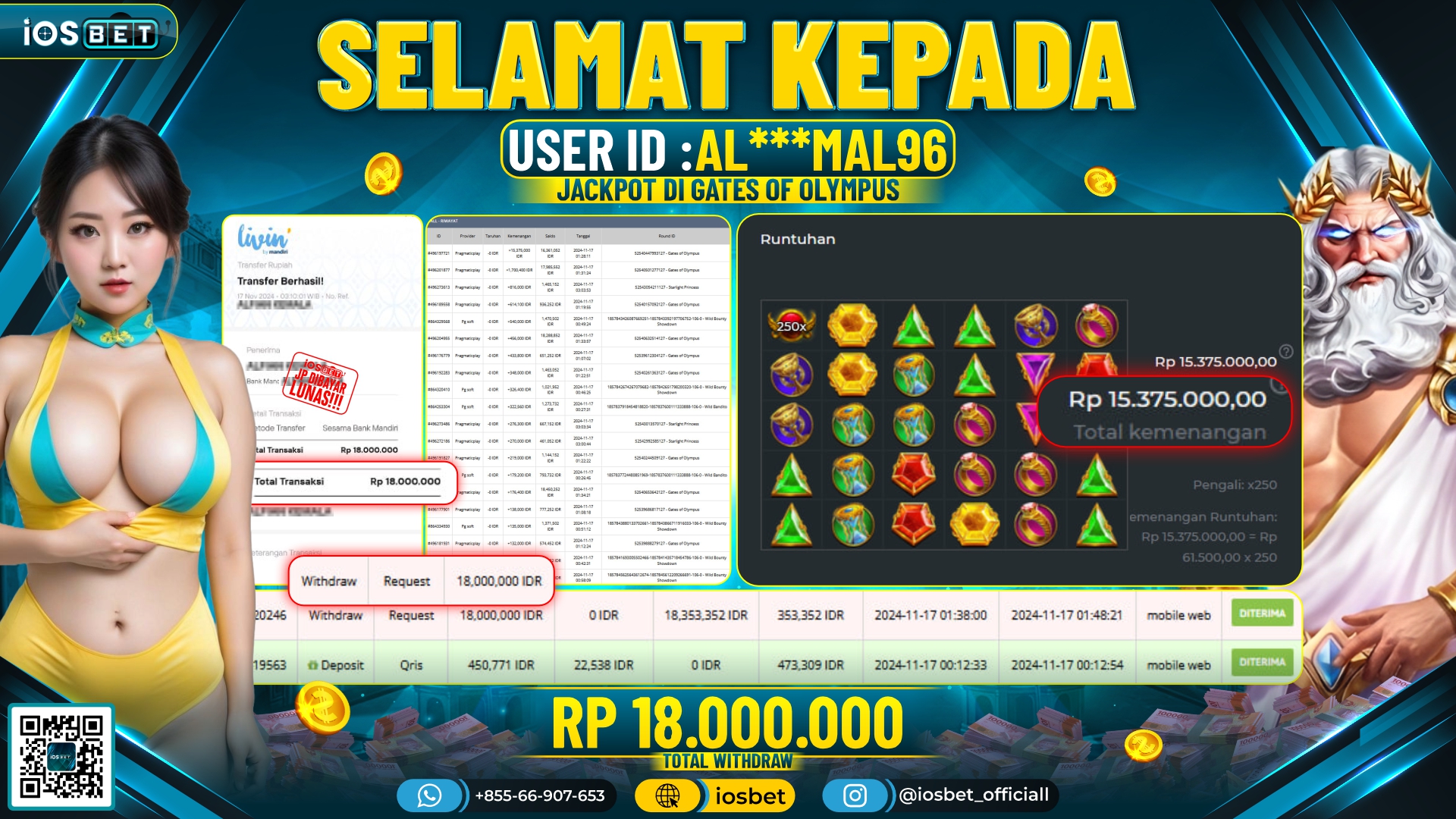 Bukti Pembayaran LUNAS SLOT GAME GACOR  Rp.18.000.000