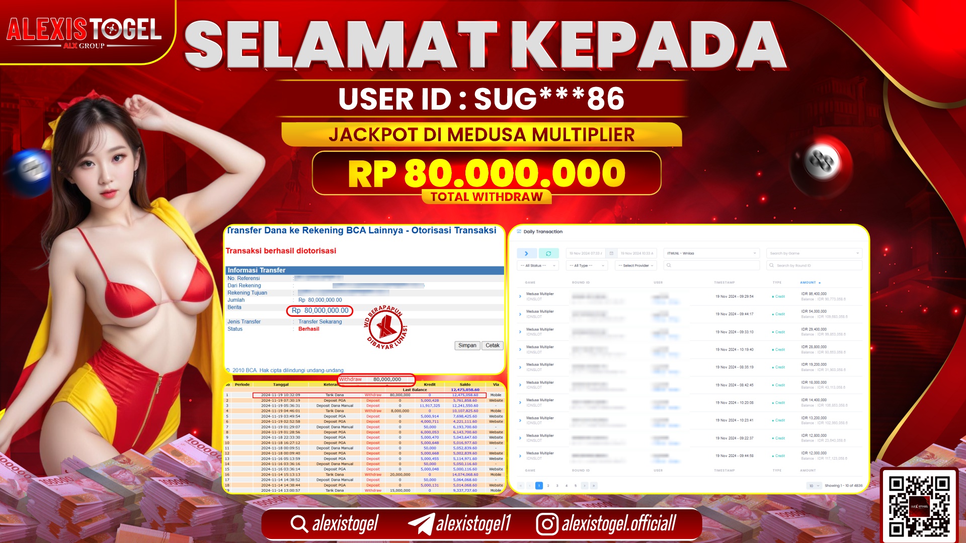 ALEXISTOGEL di SLOT MEDUSA RP.80.000.000 LUNAS