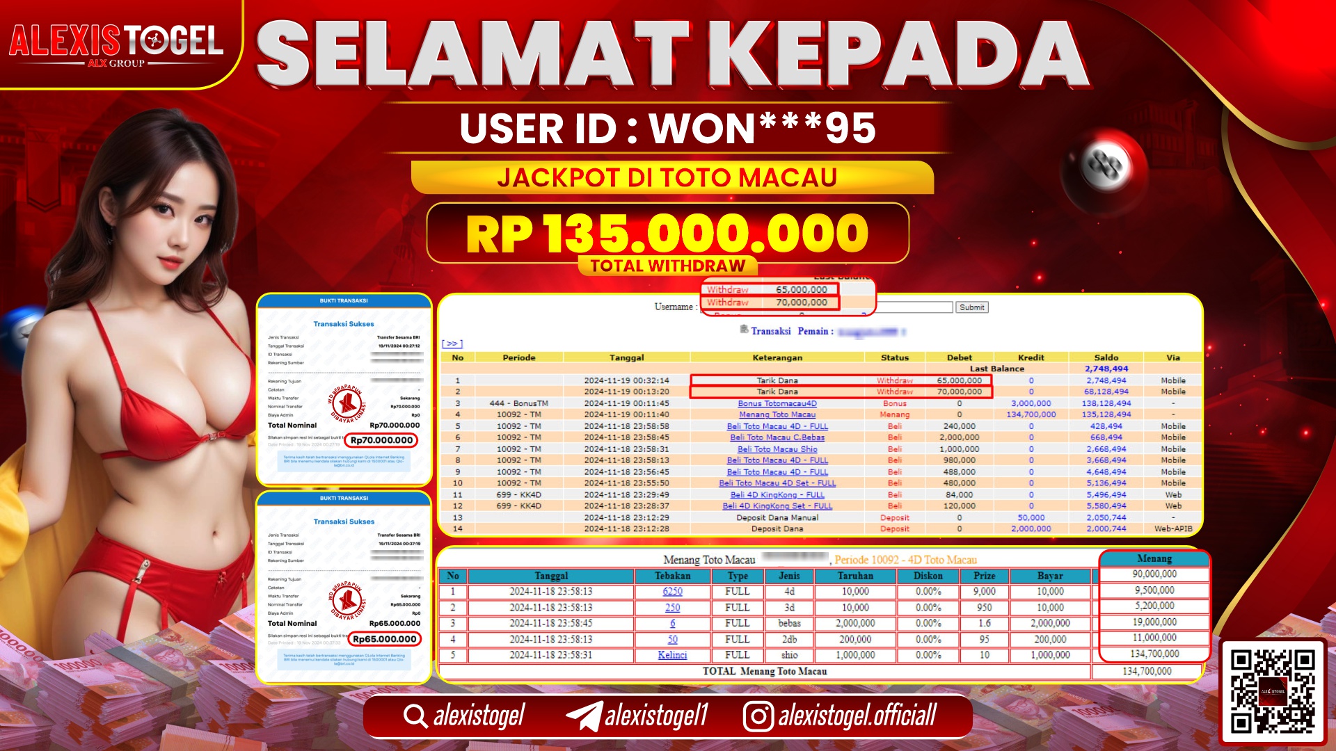 ALEXISTOGEL di TOGEL TOTOMACAU POOLS RP.135.000.000 LUNAS
