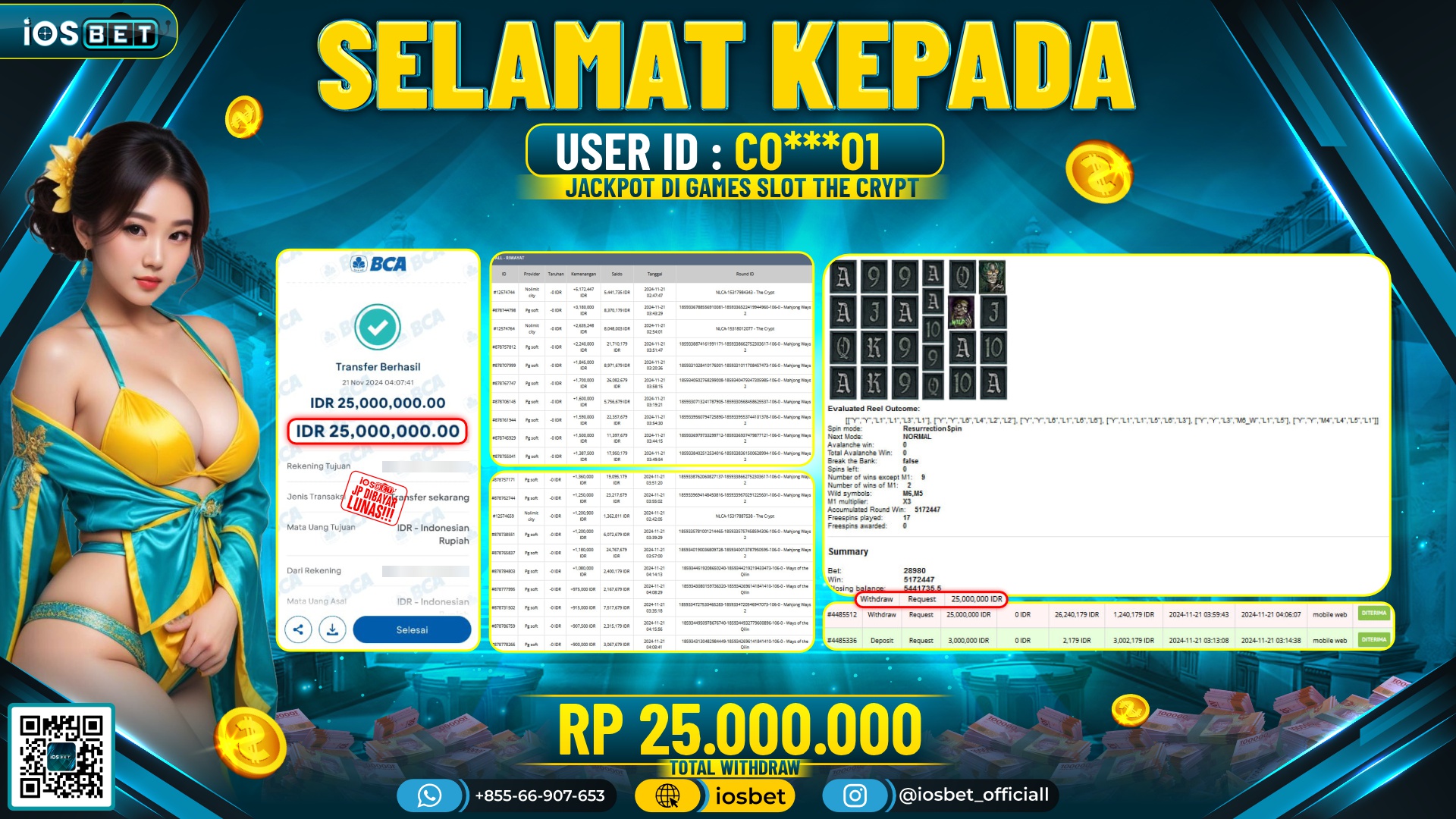Bukti Pembayaran LUNAS SLOT GAME GACOR   Rp.25.000.000