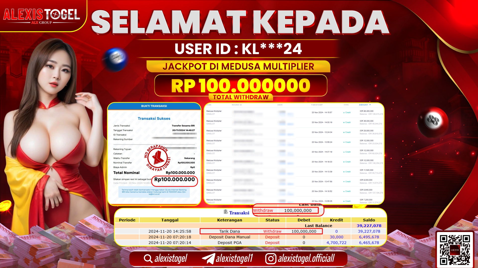 ALEXISTOGEL di SLOT MEDUSA RP.100.000.000 LUNAS