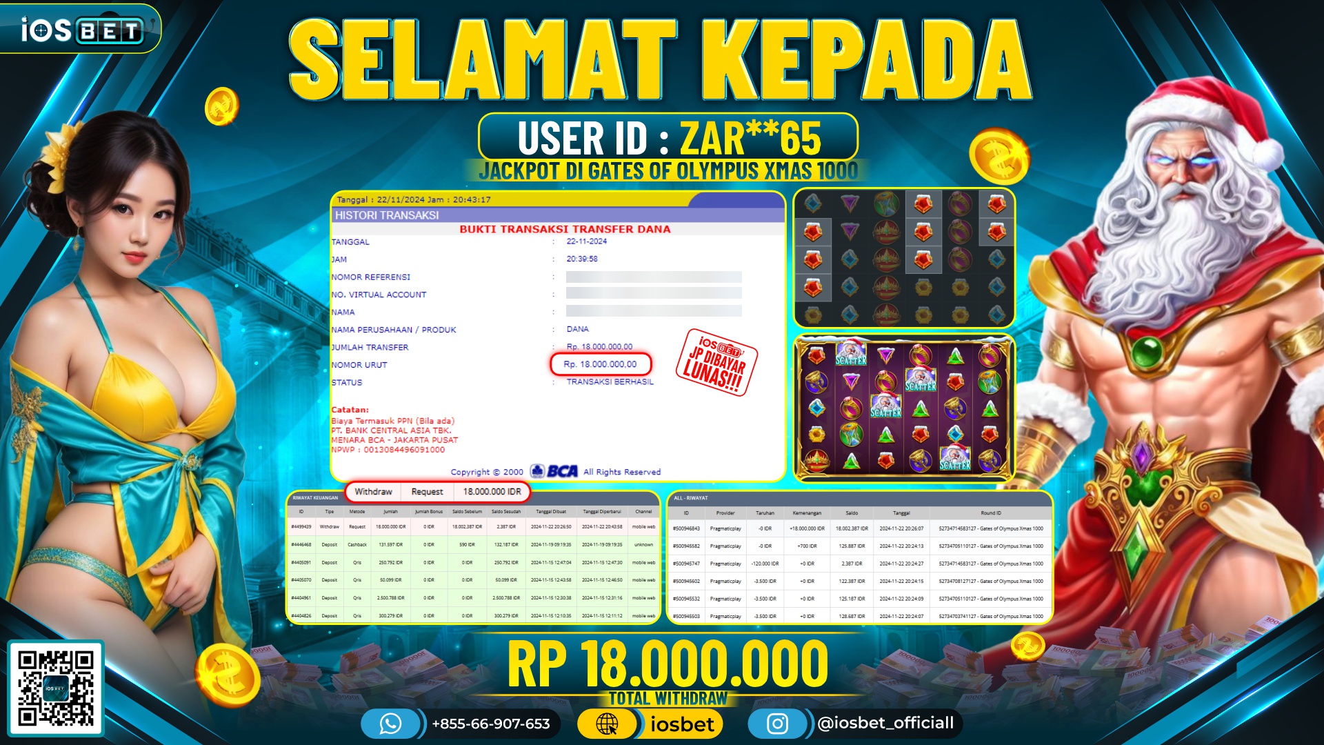 Bukti Pembayaran LUNAS SLOT GAME GACOR Rp.18.000.000,-