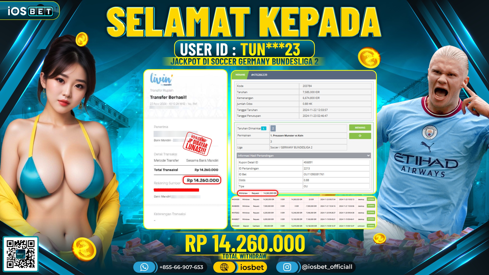 Bukti Pembayaran LUNAS SLOT GAME GACOR Rp.14.260.000,-