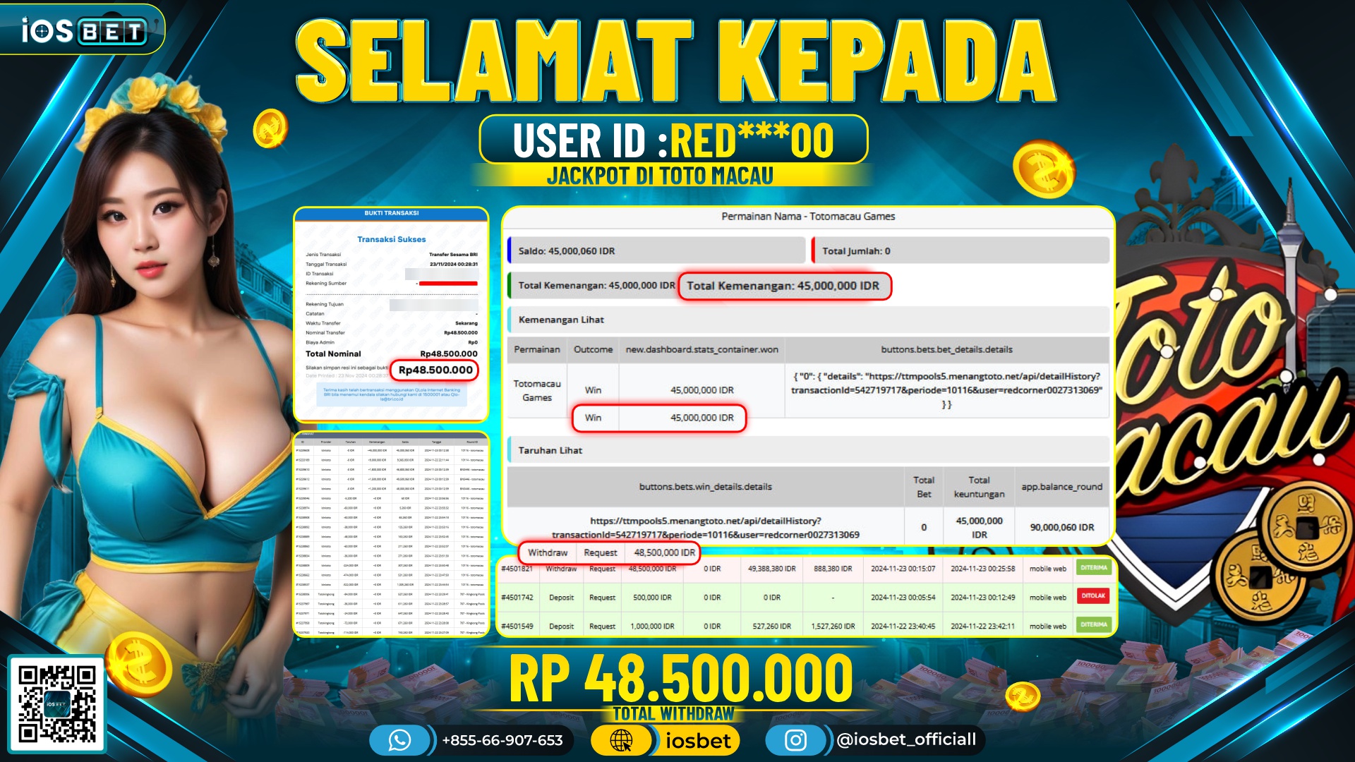 Bukti Pembayaran LUNAS SLOT GAME GACOR Rp.48.500.000,-