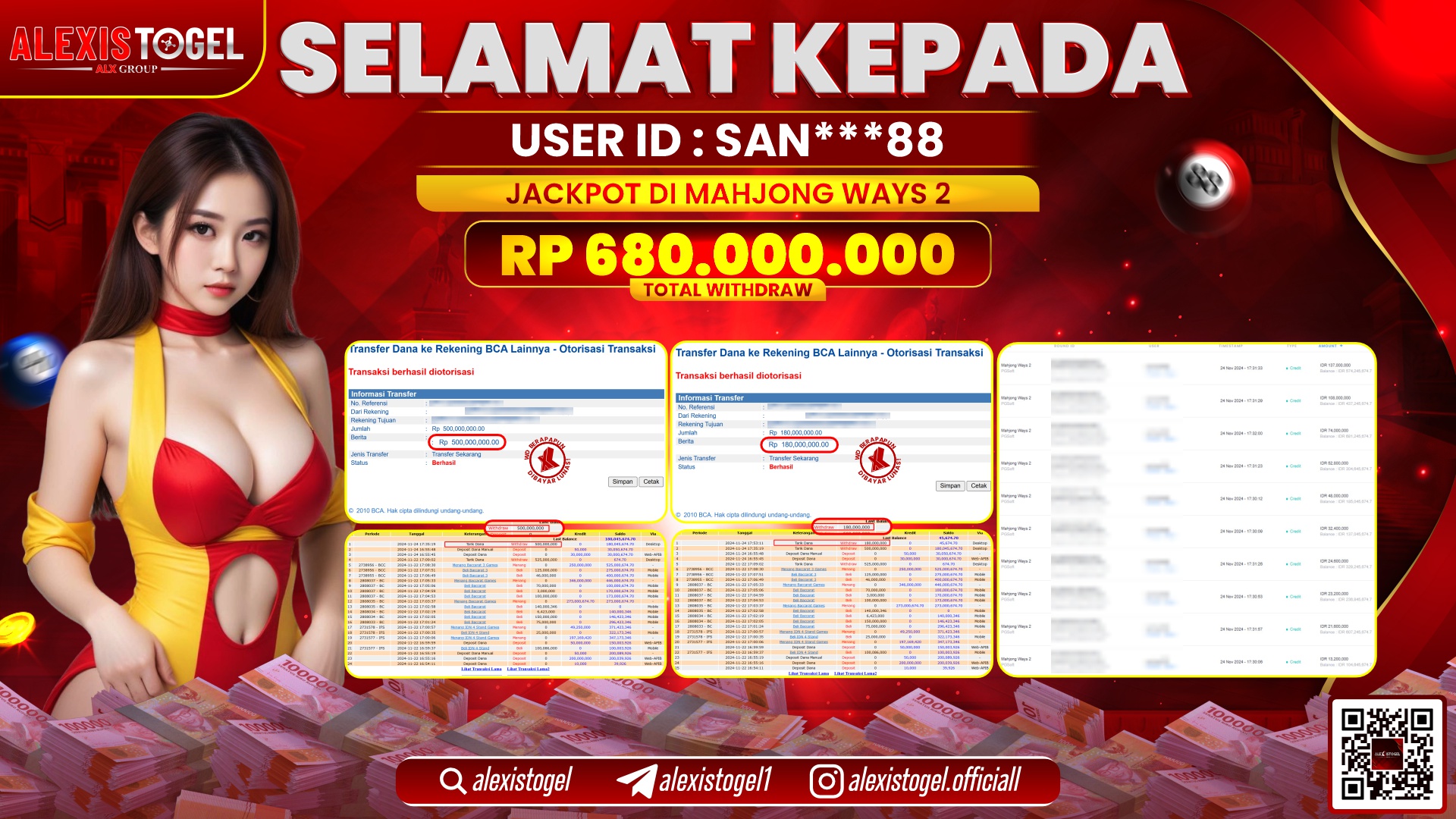 ALEXISTOGEL di SLOT MAHJONG WAYS 2 RP.680.000.000 LUNAS