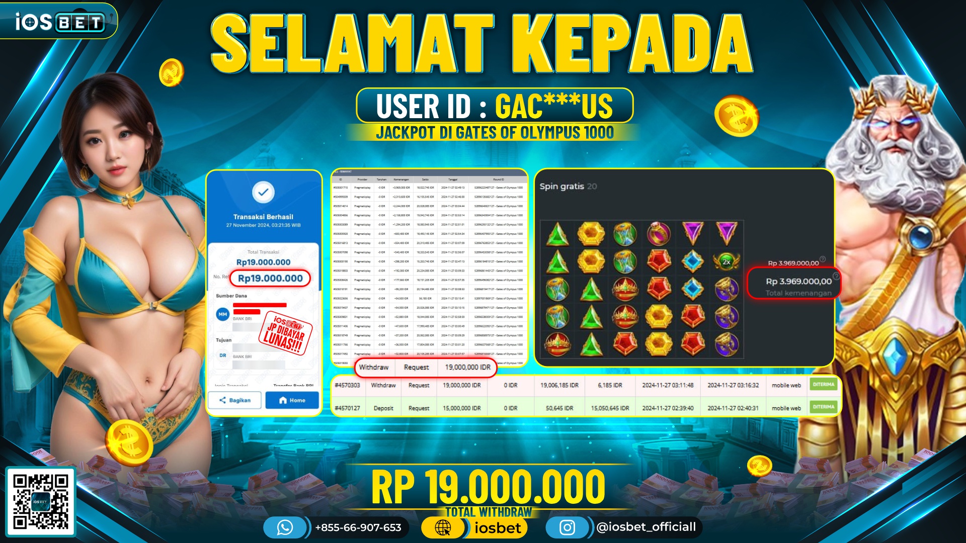 Bukti Pembayaran LUNAS SLOT GAME GACOR Rp.19.000.000