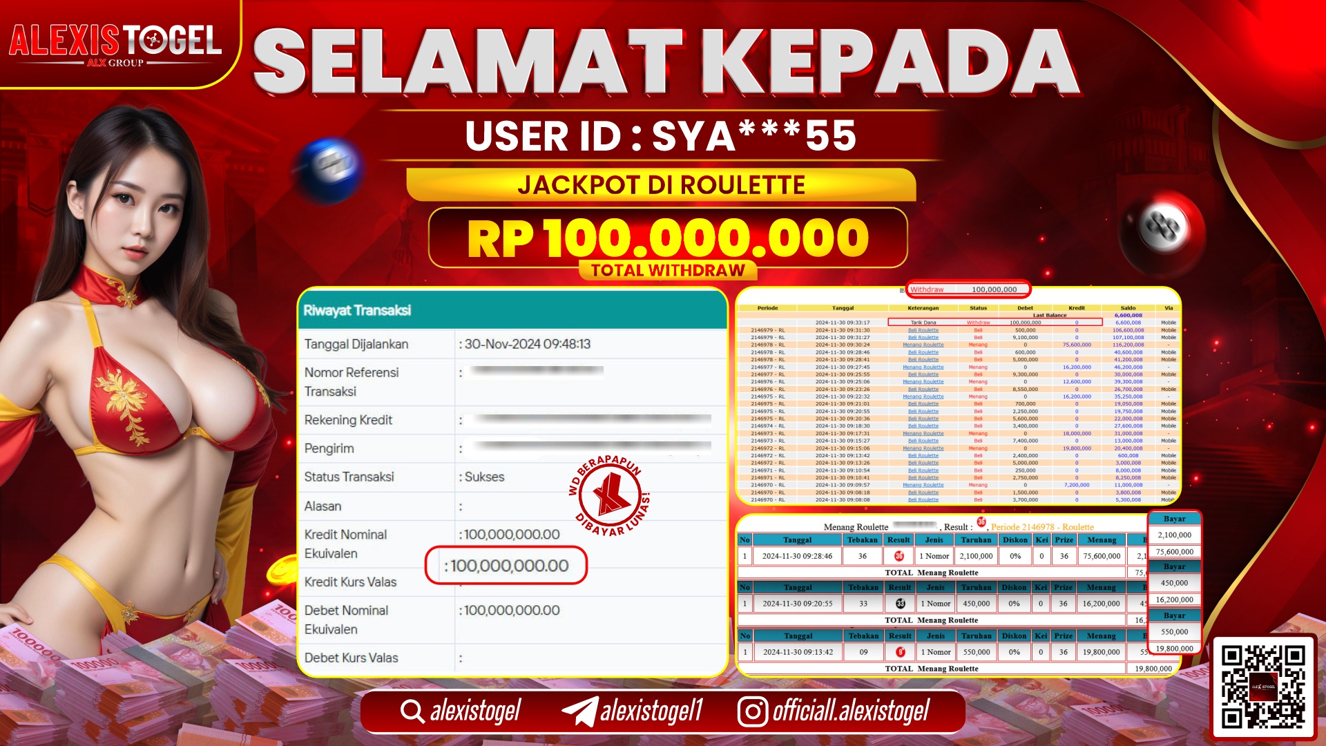 ALEXISTOGEL di CASINO ROULETTE RP.100.000.000 LUNAS