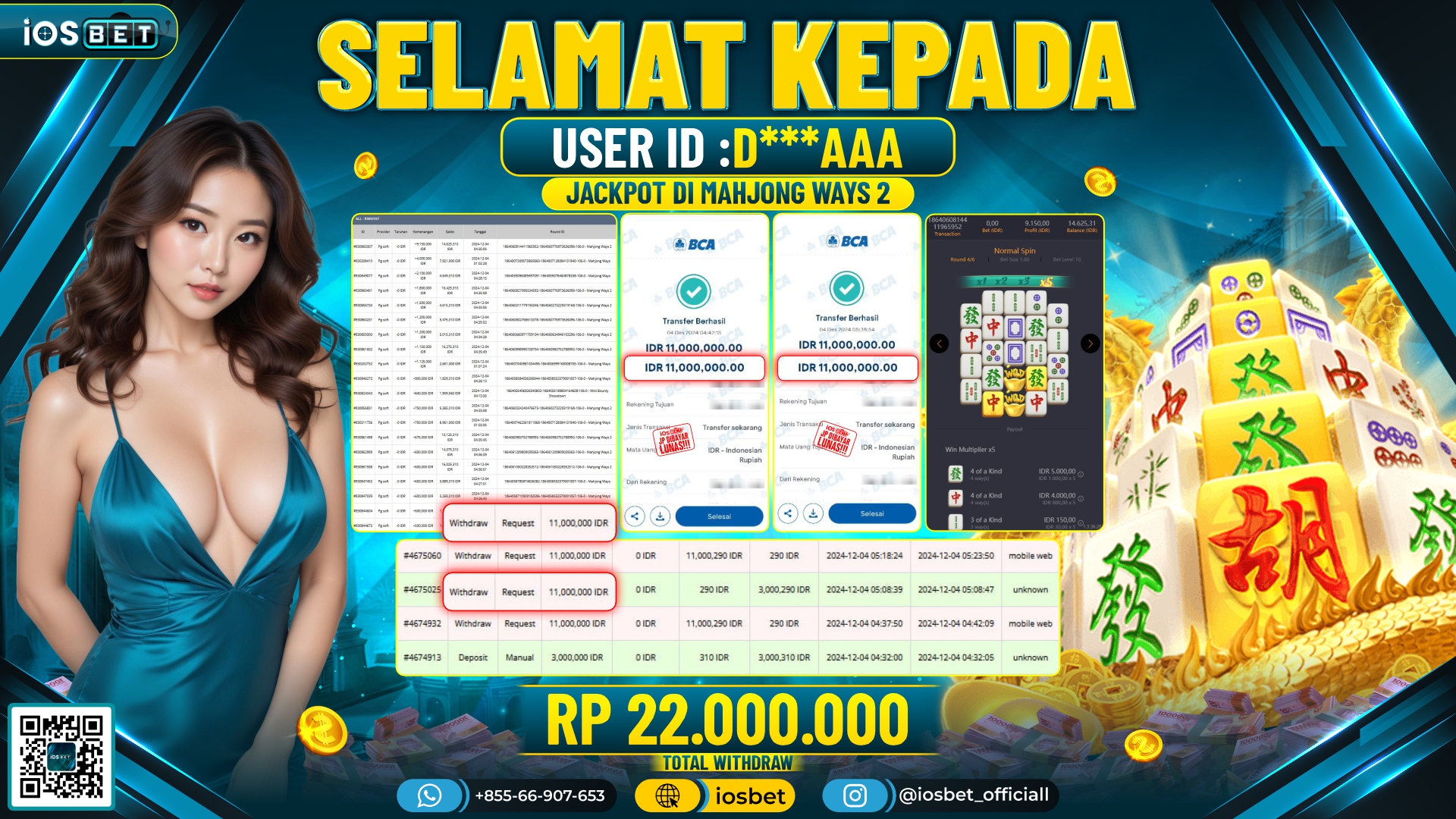 Bukti Pembayaran LUNAS SLOT GAME GACOR Rp.22.000.000