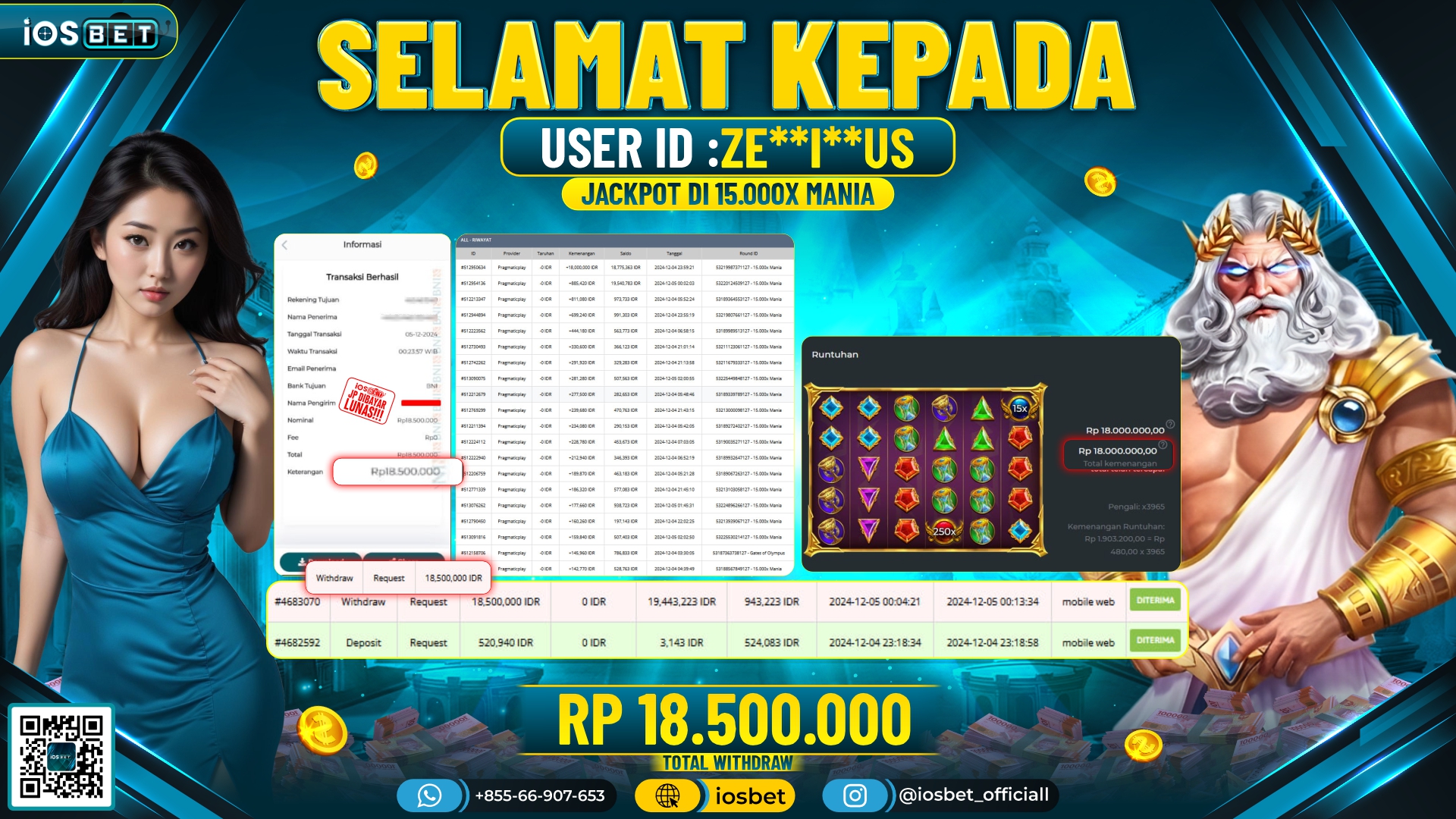 Bukti Pembayaran LUNAS SLOT GAME GACOR Rp.18.500.000
