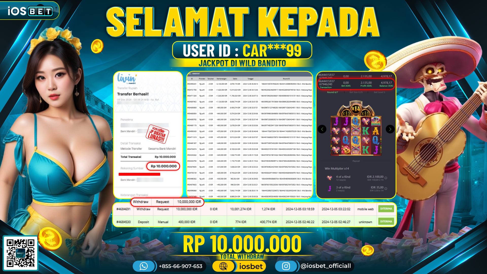 Bukti Pembayaran LUNAS SLOT GAME GACOR Rp.10.000.000