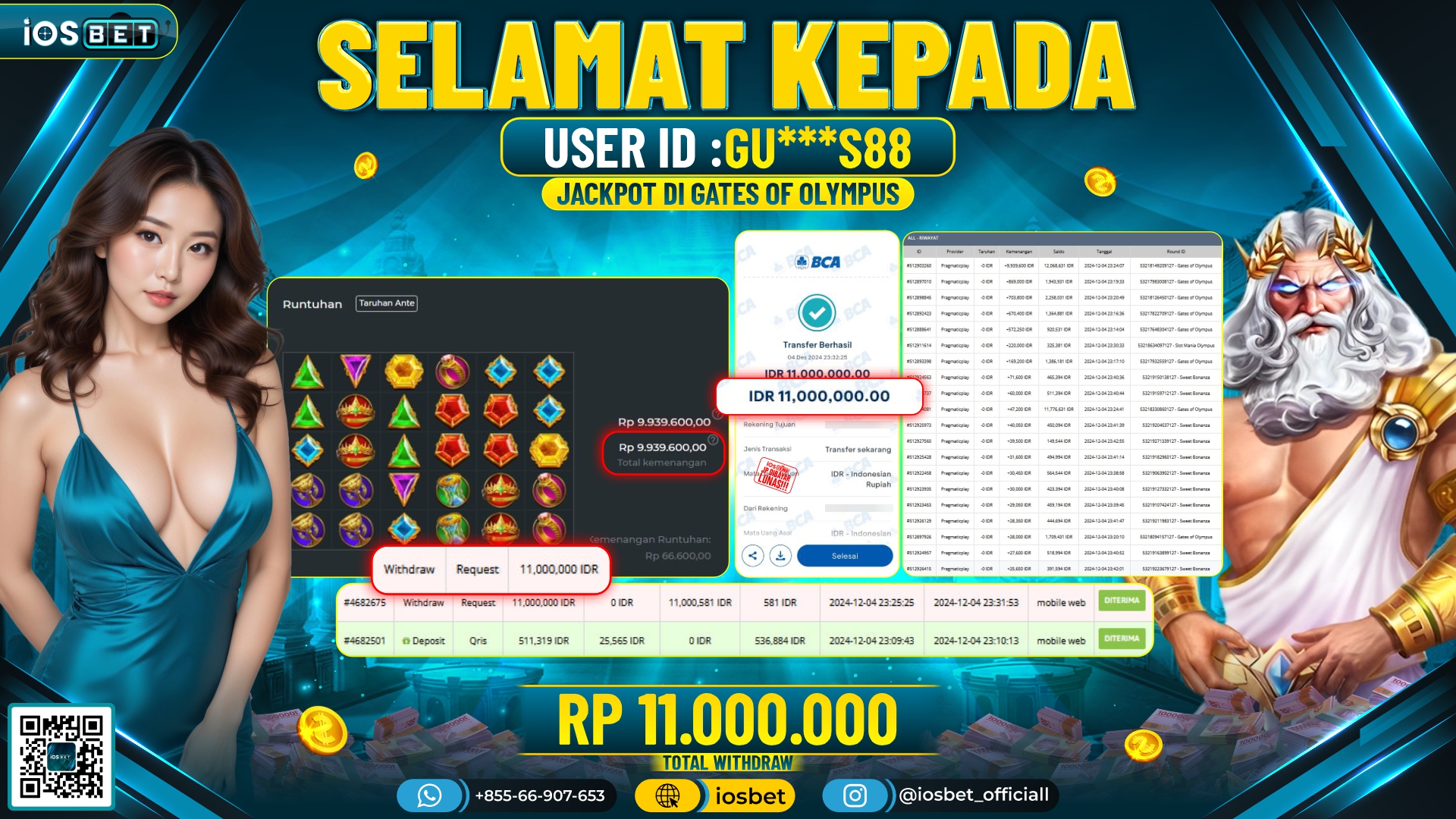 Bukti Pembayaran LUNAS SLOT GAME GACOR Rp.11.000.000