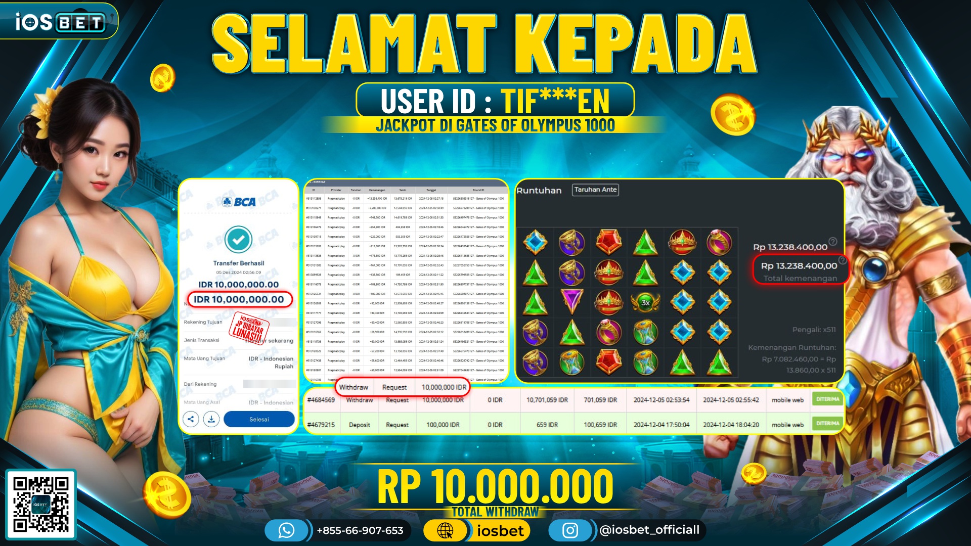 Bukti Pembayaran LUNAS SLOT GAME GACOR Rp.10.000.000