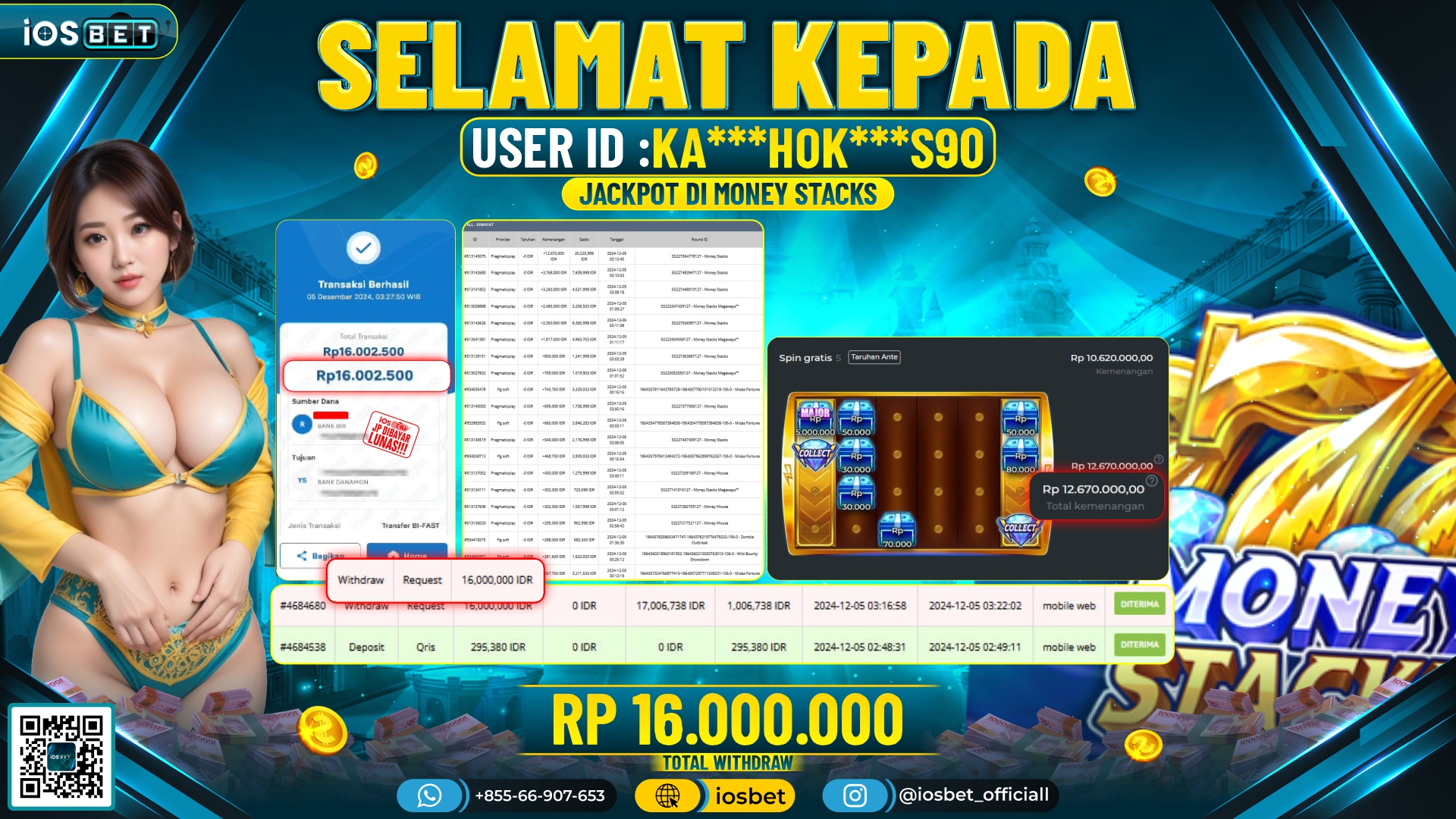 Bukti Pembayaran LUNAS SLOT GAME GACOR Rp.16.000.000
