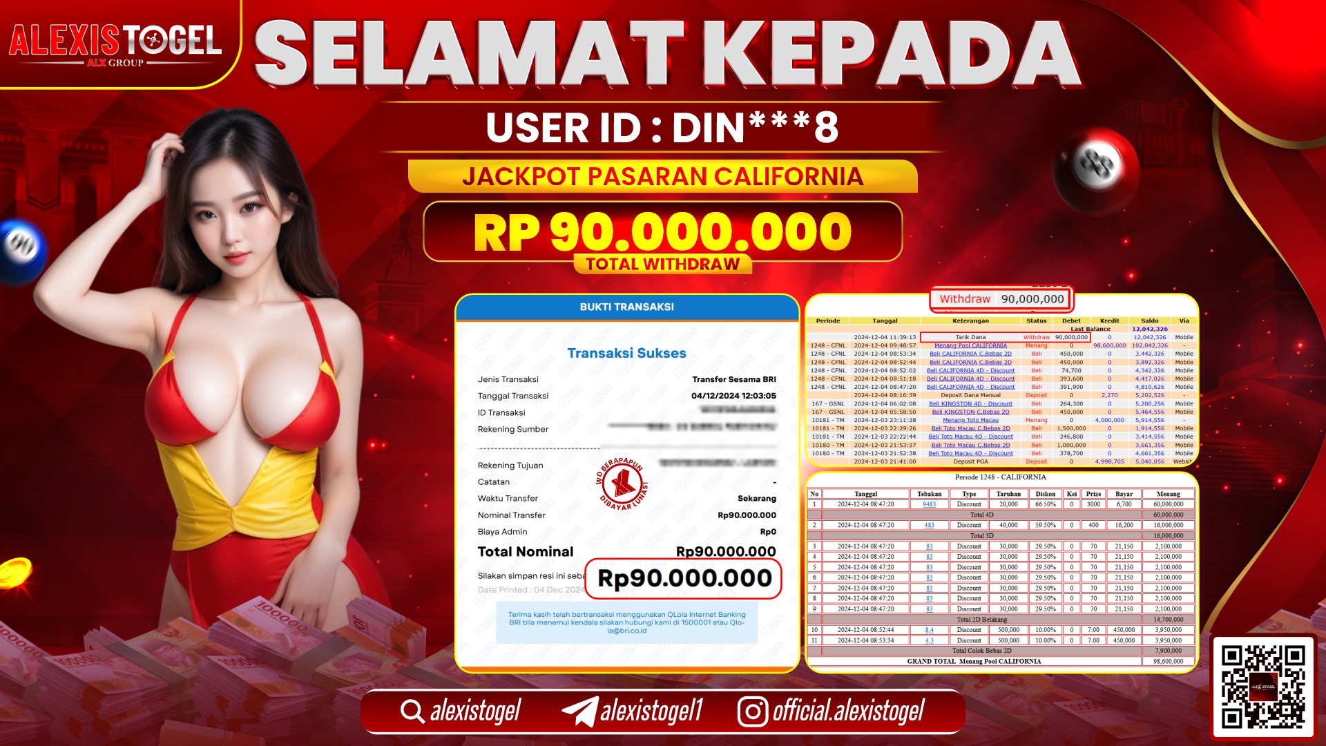 ALEXISTOGEL di TOGEL PASARAN CALIFORNIA RP.90.000.000 LUNAS
