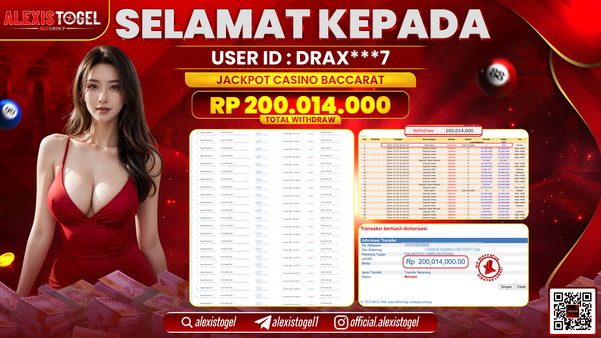 ALEXISTOGEL di CASINO BACCARAT RP.200.014.000 LUNAS