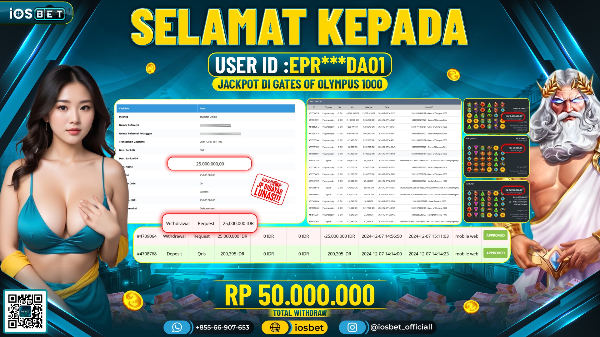 Bukti Pembayaran LUNAS SLOT GAME GACOR  Rp.50.000.000
