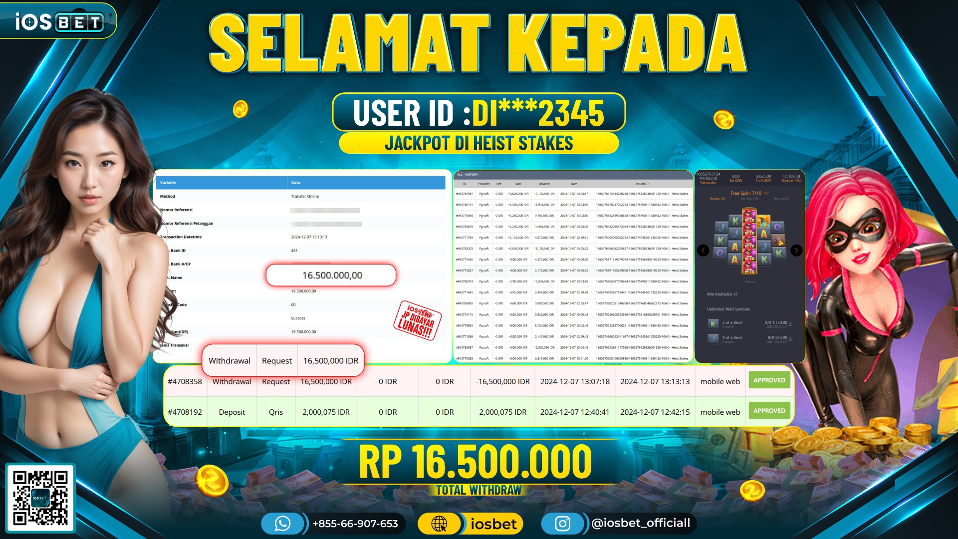 Bukti Pembayaran LUNAS SLOT GAME GACOR  Rp.16.500.000