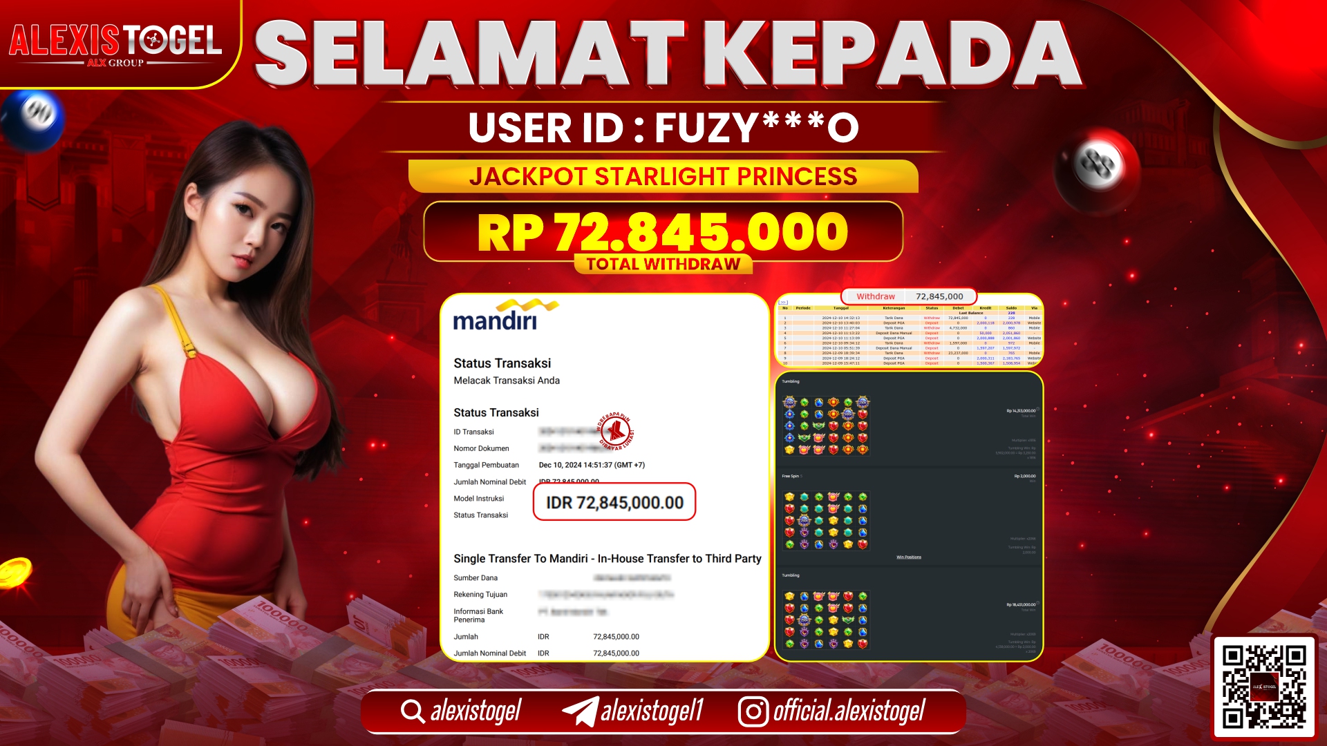 ALEXISTOGEL di SLOT STARLIGHT PRINCESS RP.72.845.000 LUNAS