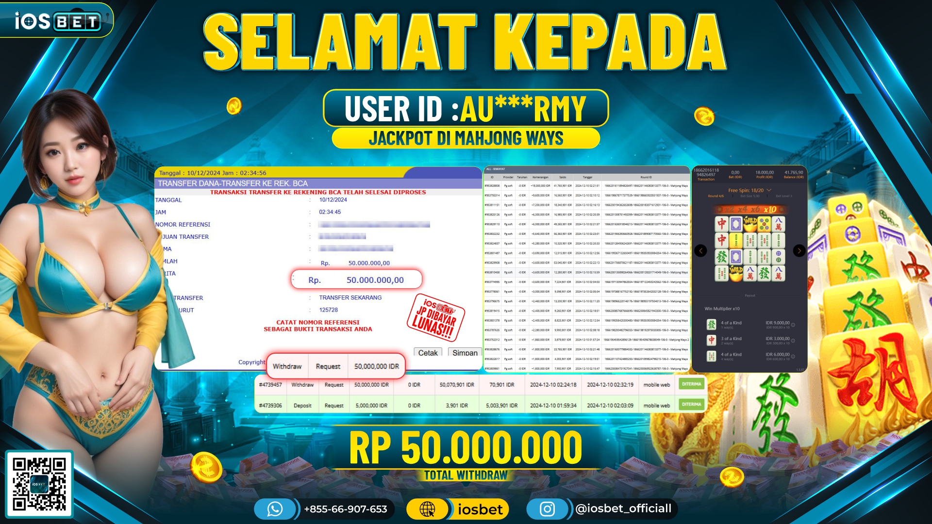 Bukti Pembayaran LUNAS  SLOT GAME GACOR Rp.50.000.000
