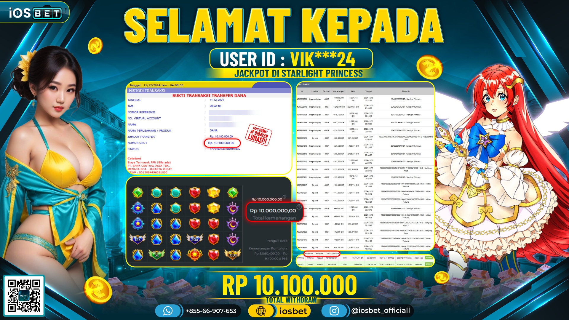 Bukti Pembayaran LUNAS  SLOT GAME GACOR Rp.10.100.000