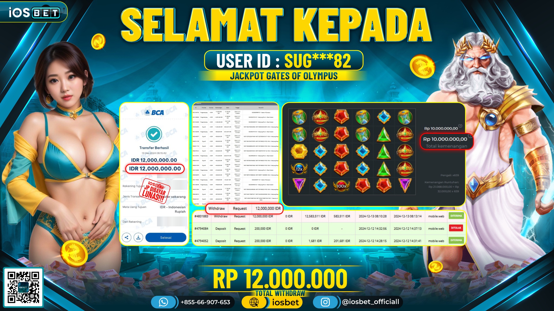 Bukti Pembayaran LUNAS SLOT GAME GACOR  Rp.12.000.000