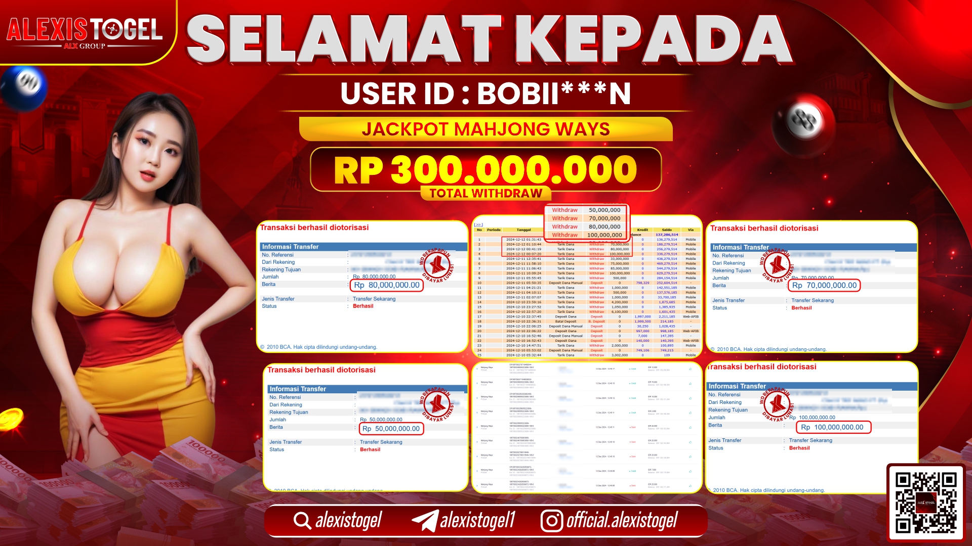 ALEXISTOGEL di SLOT MAHJONG WAYS RP.300.000.000 LUNAS