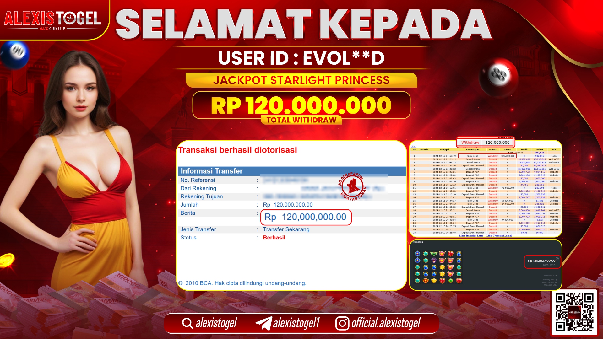 ALEXISTOGEL di SLOT STARLIGHT PRINCESS RP.120.000.000 LUNAS