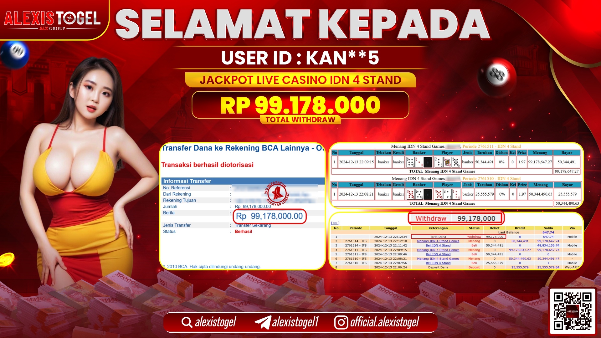 ALEXISTOGEL di IDN 4 STAND GAMES RP.99.178.000 LUNAS