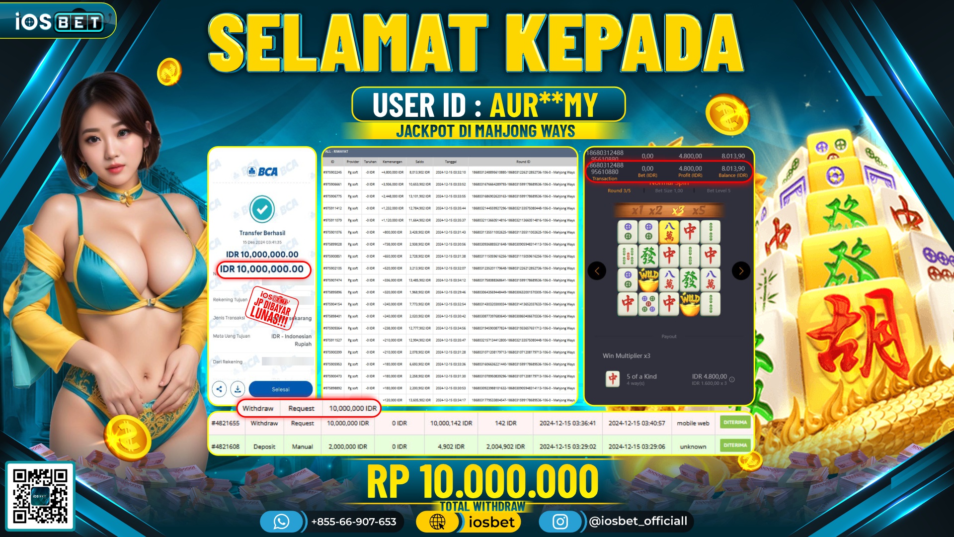 Bukti Pembayaran LUNAS SLOT GAME GACOR  Rp.10.000.000