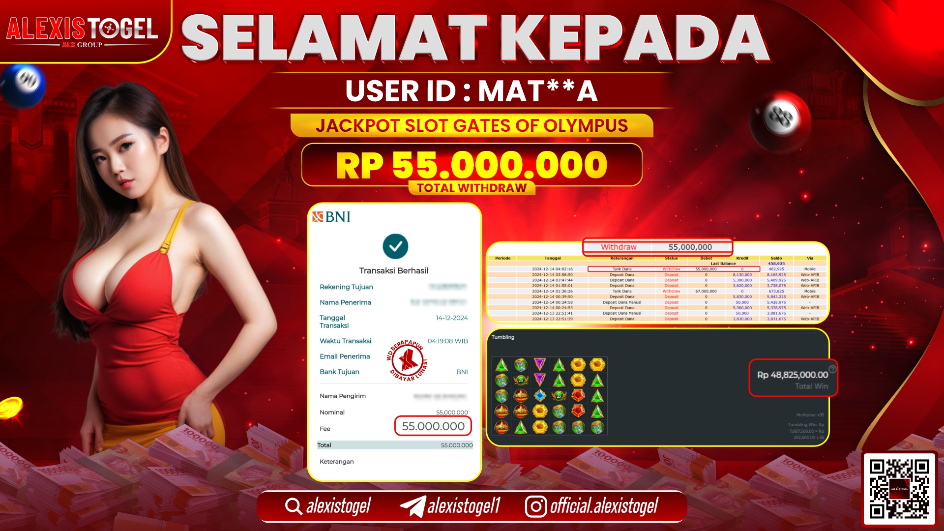 ALEXISTOGEL di SLOT GATES OF OLYMPUS RP.55.000.000 LUNAS