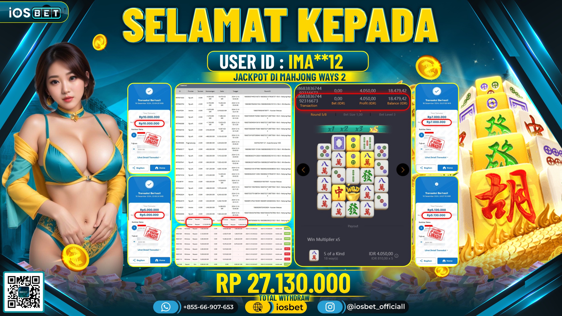 Bukti Pembayaran LUNAS SLOT GAME GACOR  Rp.27.130.000