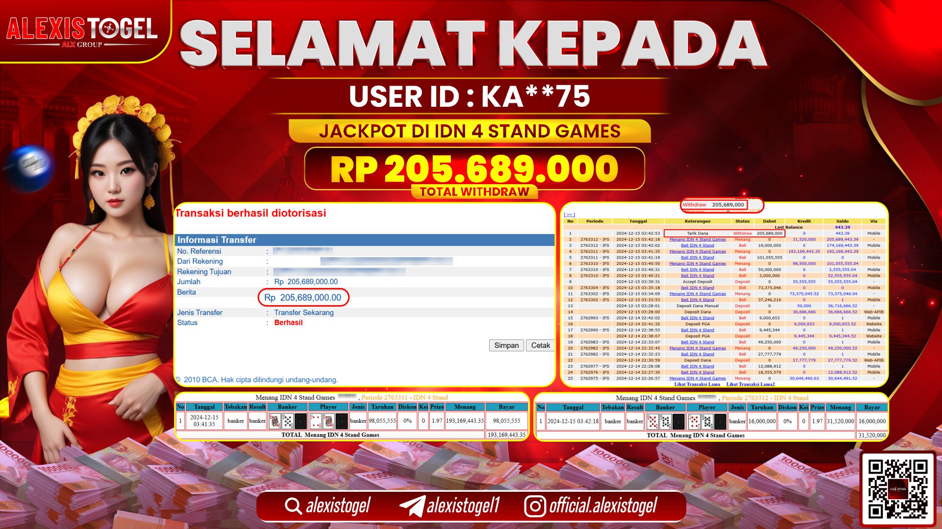 ALEXISTOGEL di IDN 4 STAND GAMES RP.205.689.000 LUNAS