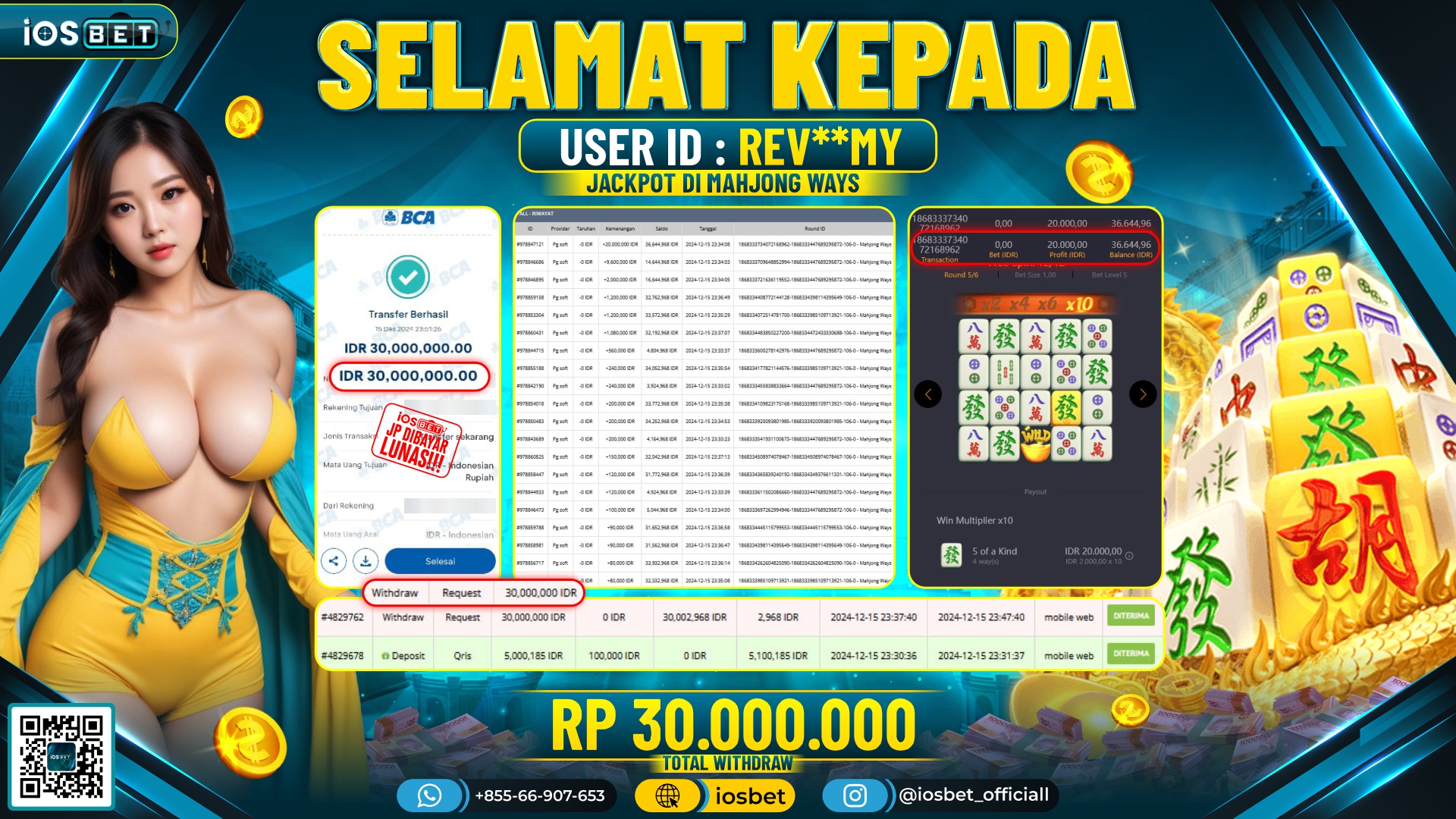 Bukti Pembayaran LUNAS SLOT GAME GACOR  Rp.30.000.000