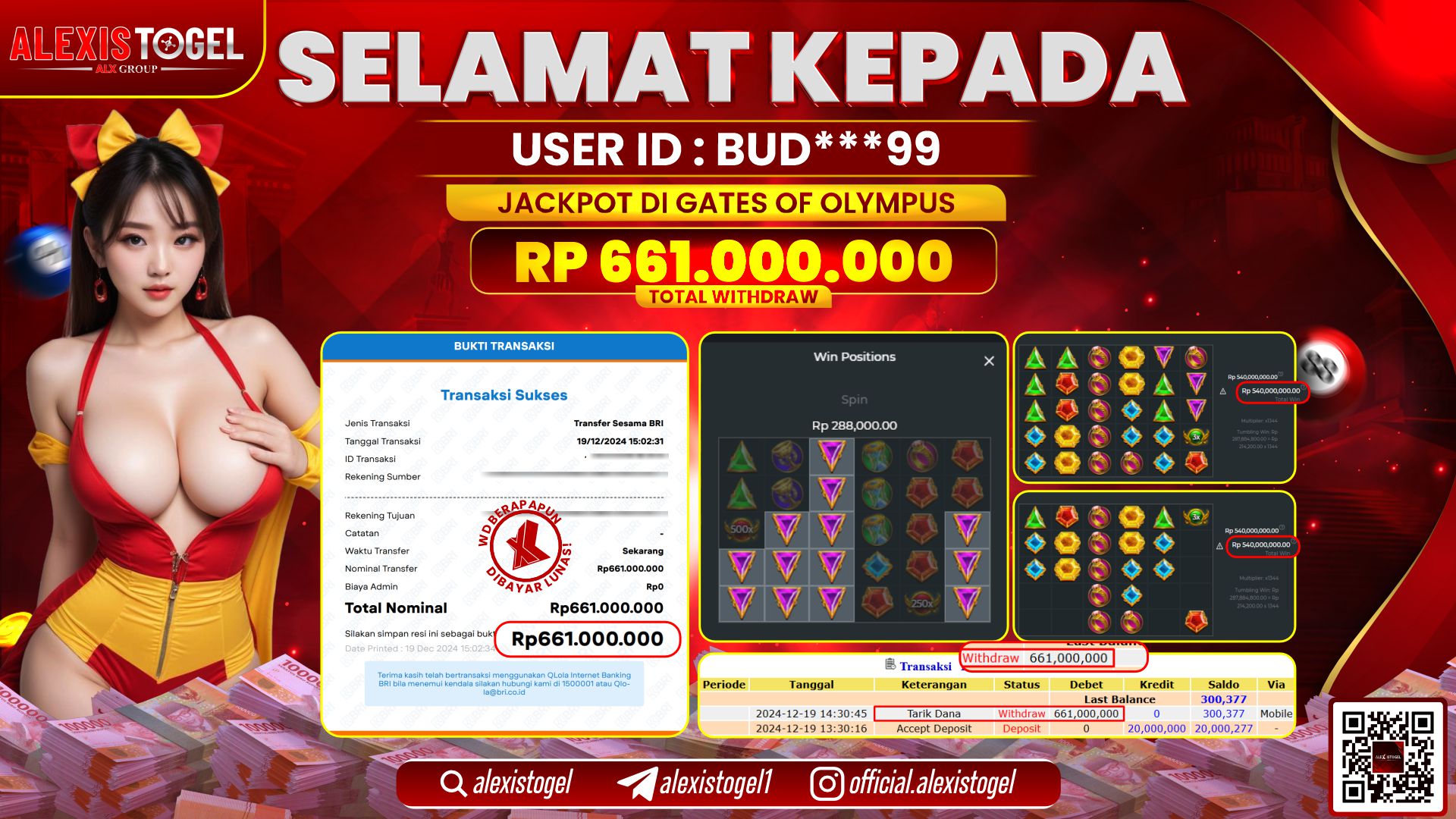 ALEXISTOGEL di SLOT GATES OF OLYMPUS RP.661.000.000 LUNAS