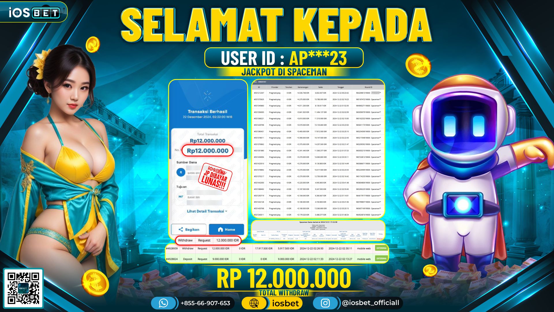 Bukti Pembayaran LUNAS SLOT GAME GACOR  Rp.12.000.000