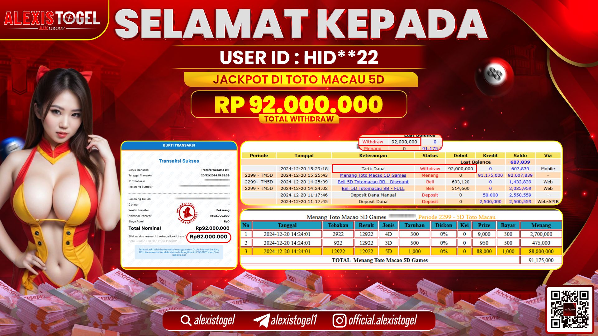 ALEXISTOGEL di TOGEL TOTOMACAU 5D RP.92.000.000 LUNAS