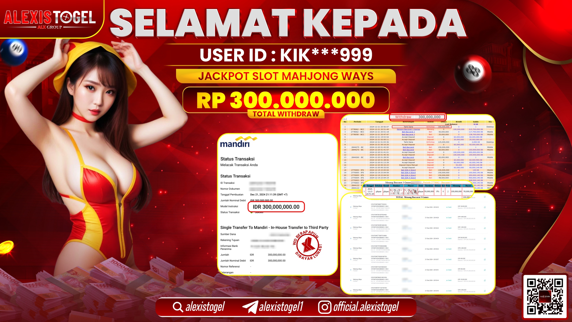 ALEXISTOGEL di SLOT MAHJONG WAYS RP.300.000.000 LUNAS