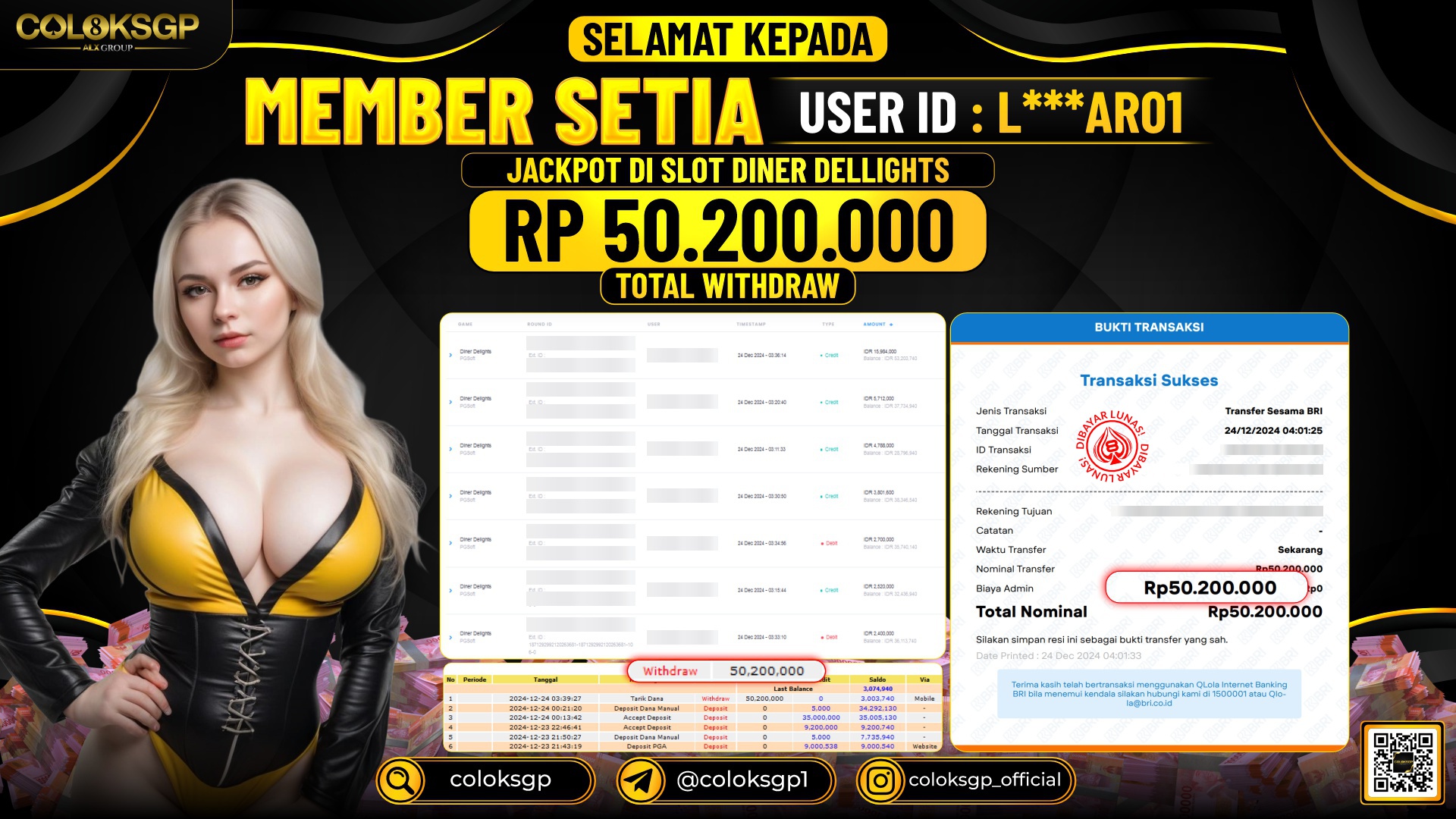 COLOKSGP JACKPOT SLOT GAMES RP 50.200.000 LUNAS