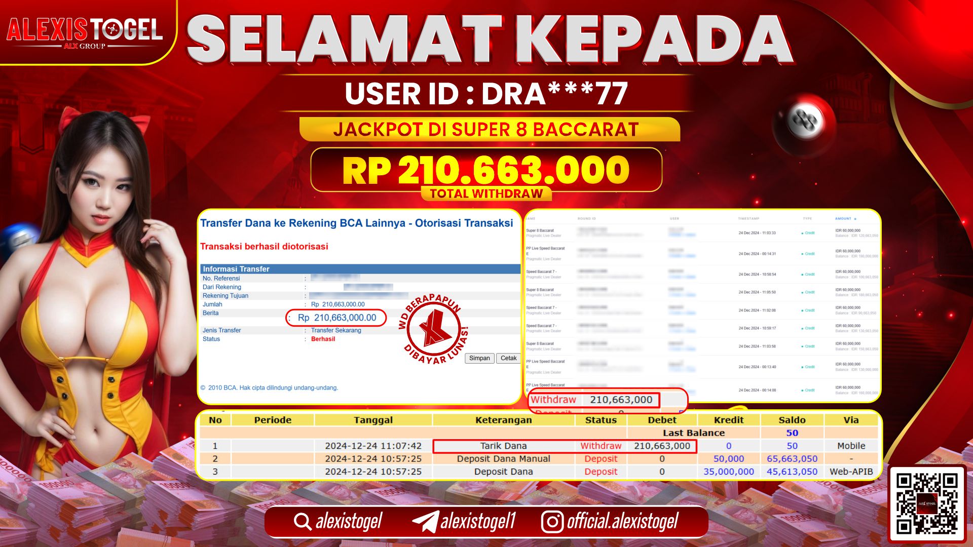 ALEXISTOGEL di SLOT SUPER 8 BACCARAT RP.210.663.000 LUNAS